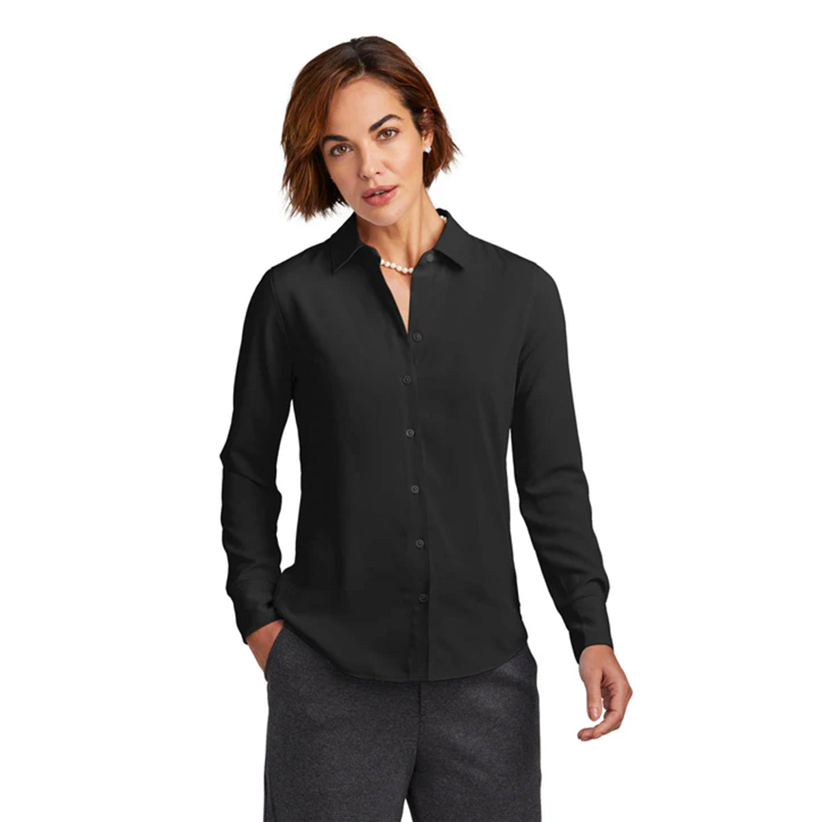 Brooks Brothers® Women’s Full-Button Satin Blouse