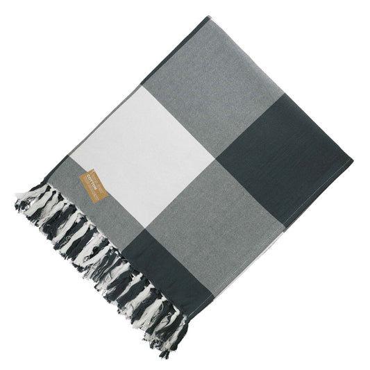 Organic Cotton Check Throw Blanket