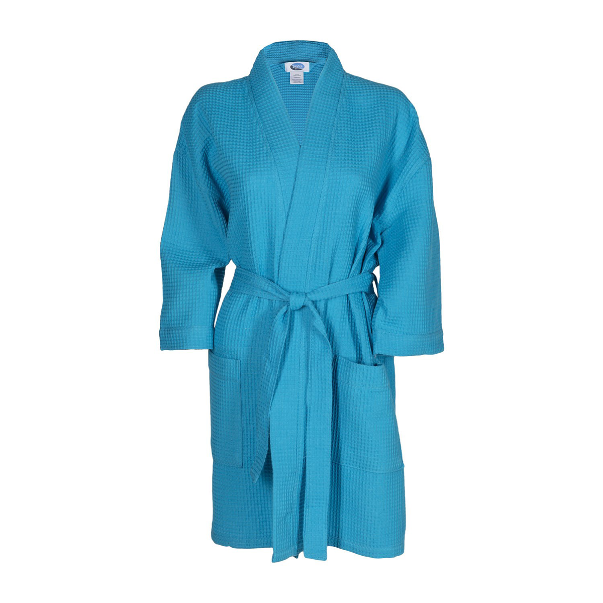 Thigh Length Waffle Weave Kimono Robe