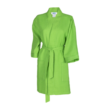 Thigh Length Waffle Weave Kimono Robe
